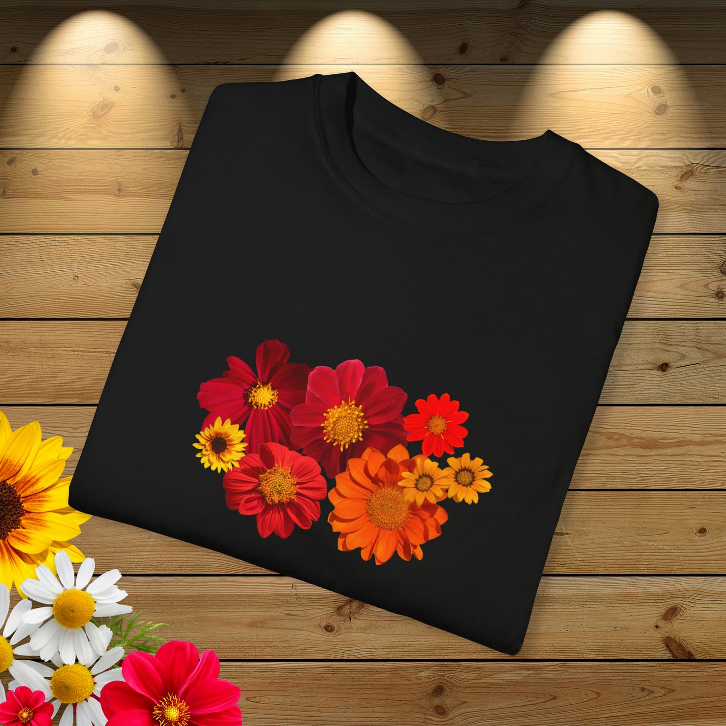 women flower print Unisex Garment-Dyed T-shirt