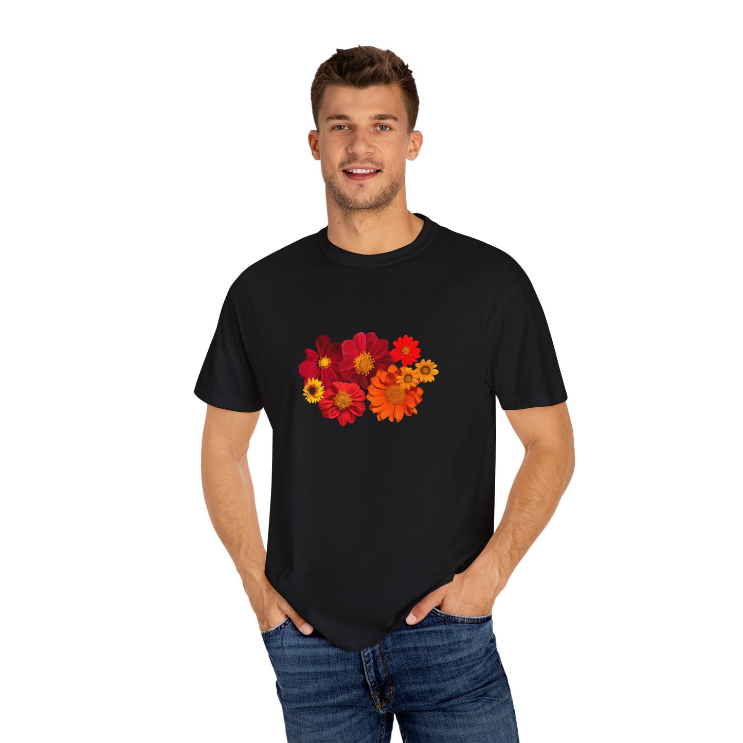 women flower print Unisex Garment-Dyed T-shirt