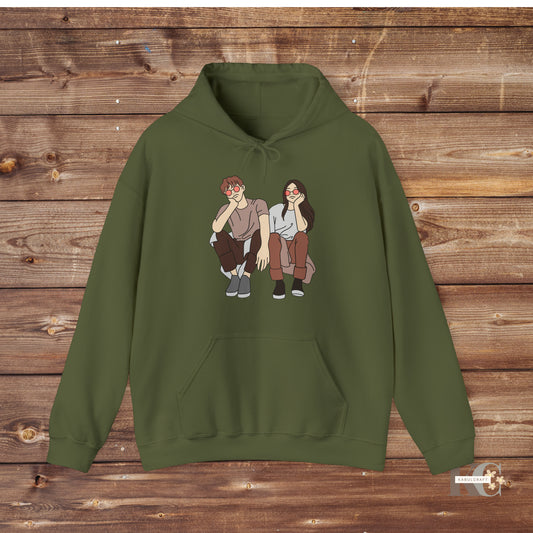 Cartoon couple Hooded Sweatshirt