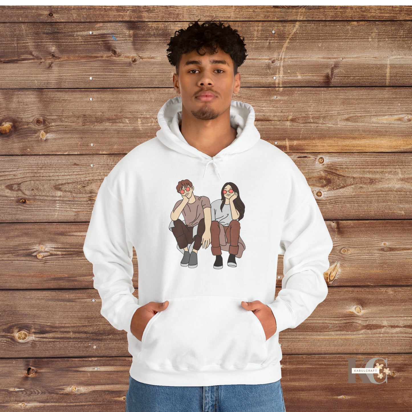 Cartoon couple Hooded Sweatshirt