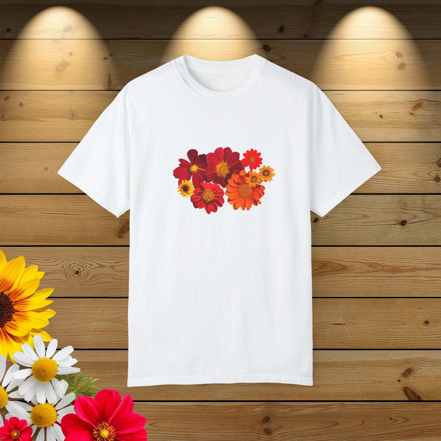 women flower print Unisex Garment-Dyed T-shirt