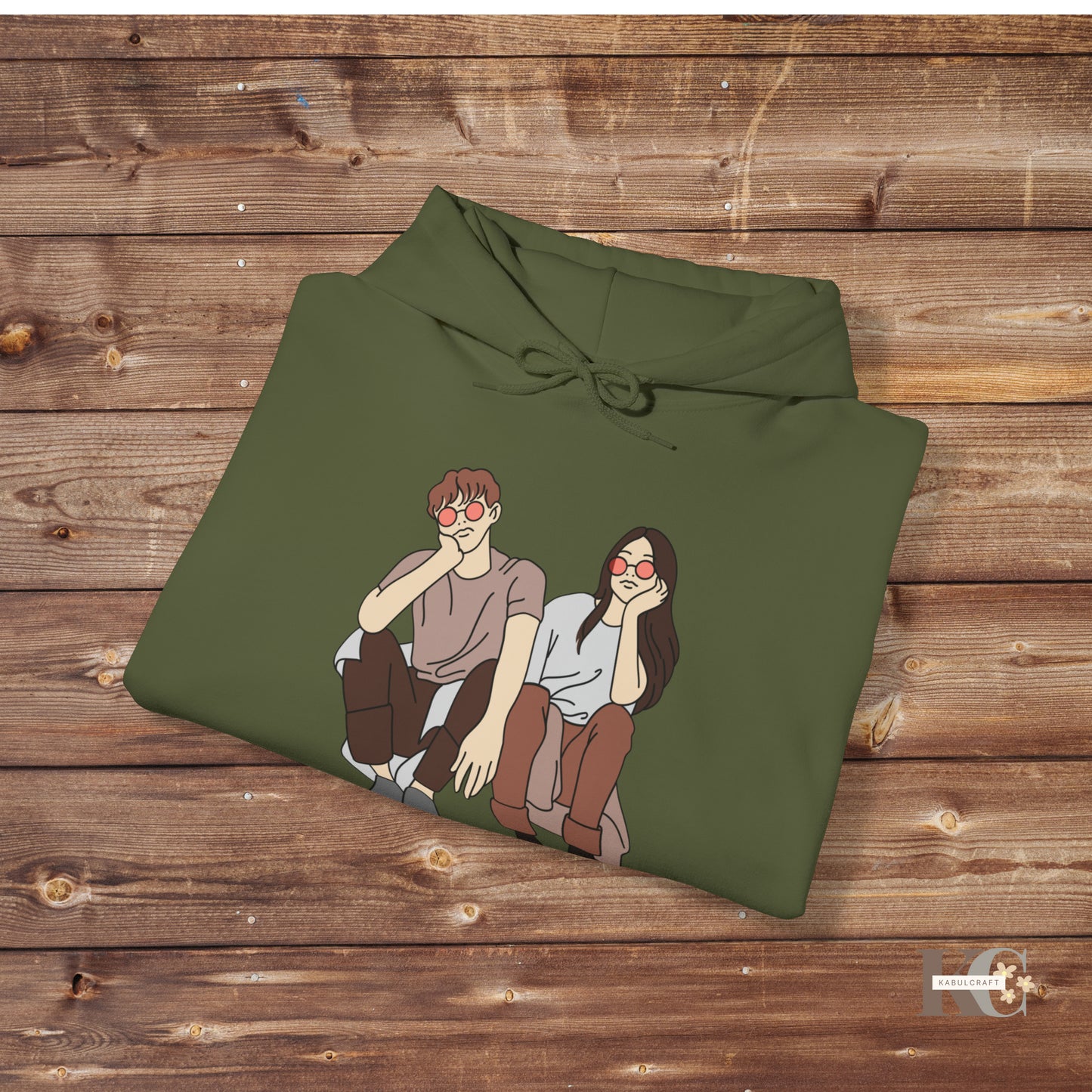 Cartoon couple Hooded Sweatshirt