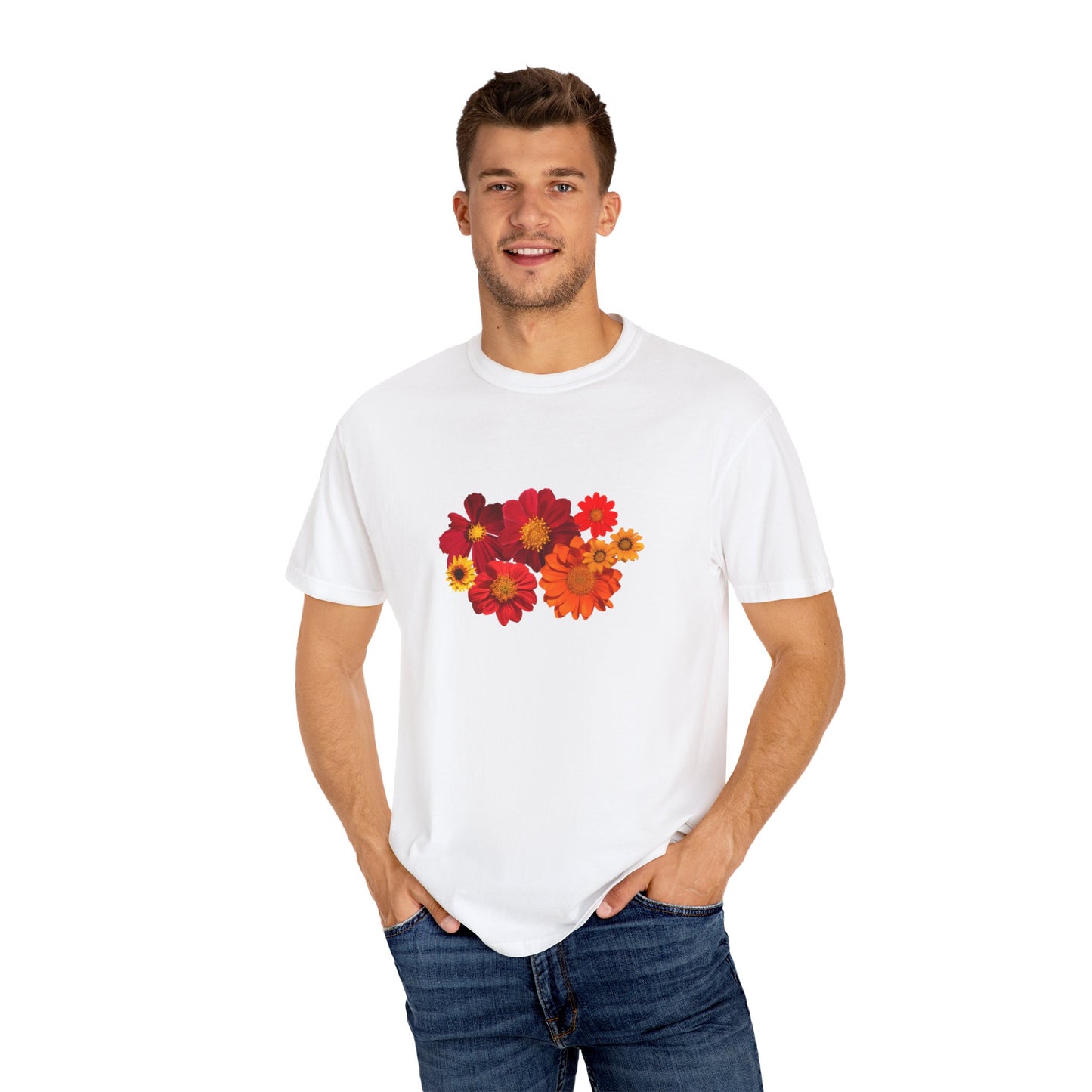 women flower print Unisex Garment-Dyed T-shirt