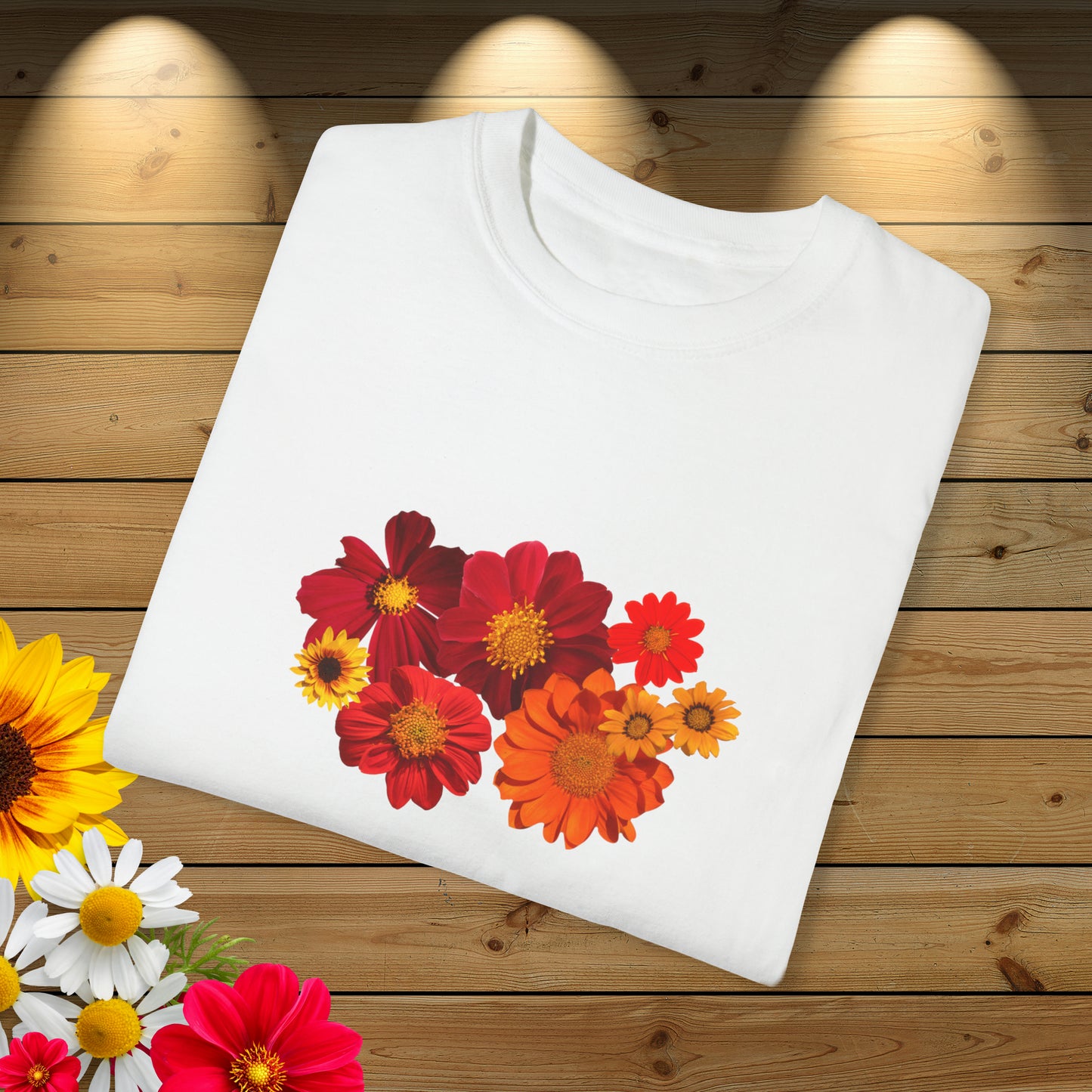 women flower print Unisex Garment-Dyed T-shirt