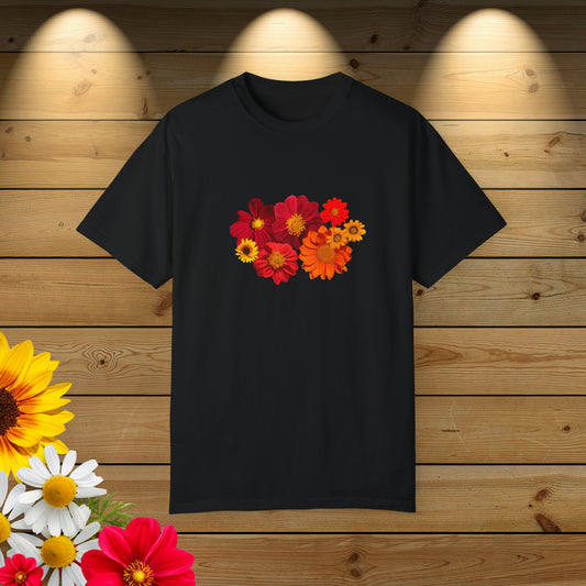 women flower print Unisex Garment-Dyed T-shirt