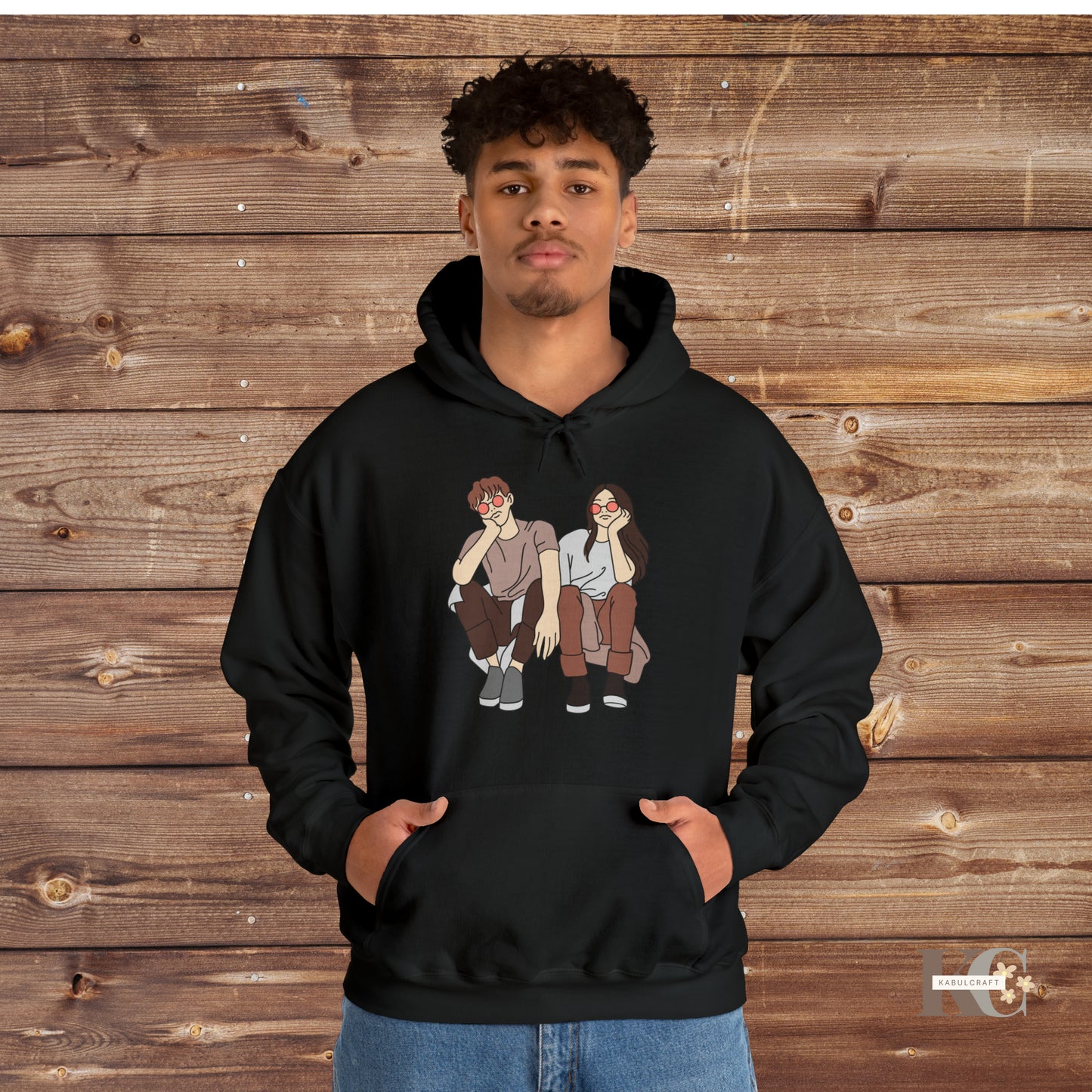 Cartoon couple Hooded Sweatshirt