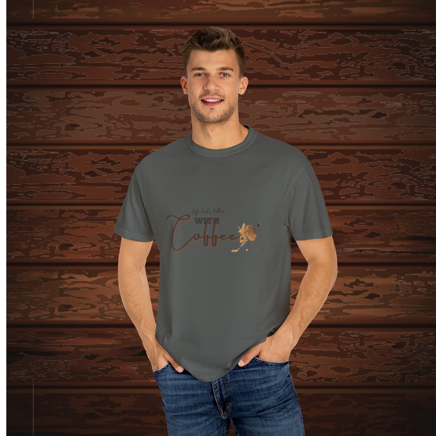 life look better with coffee men,s T-shirt