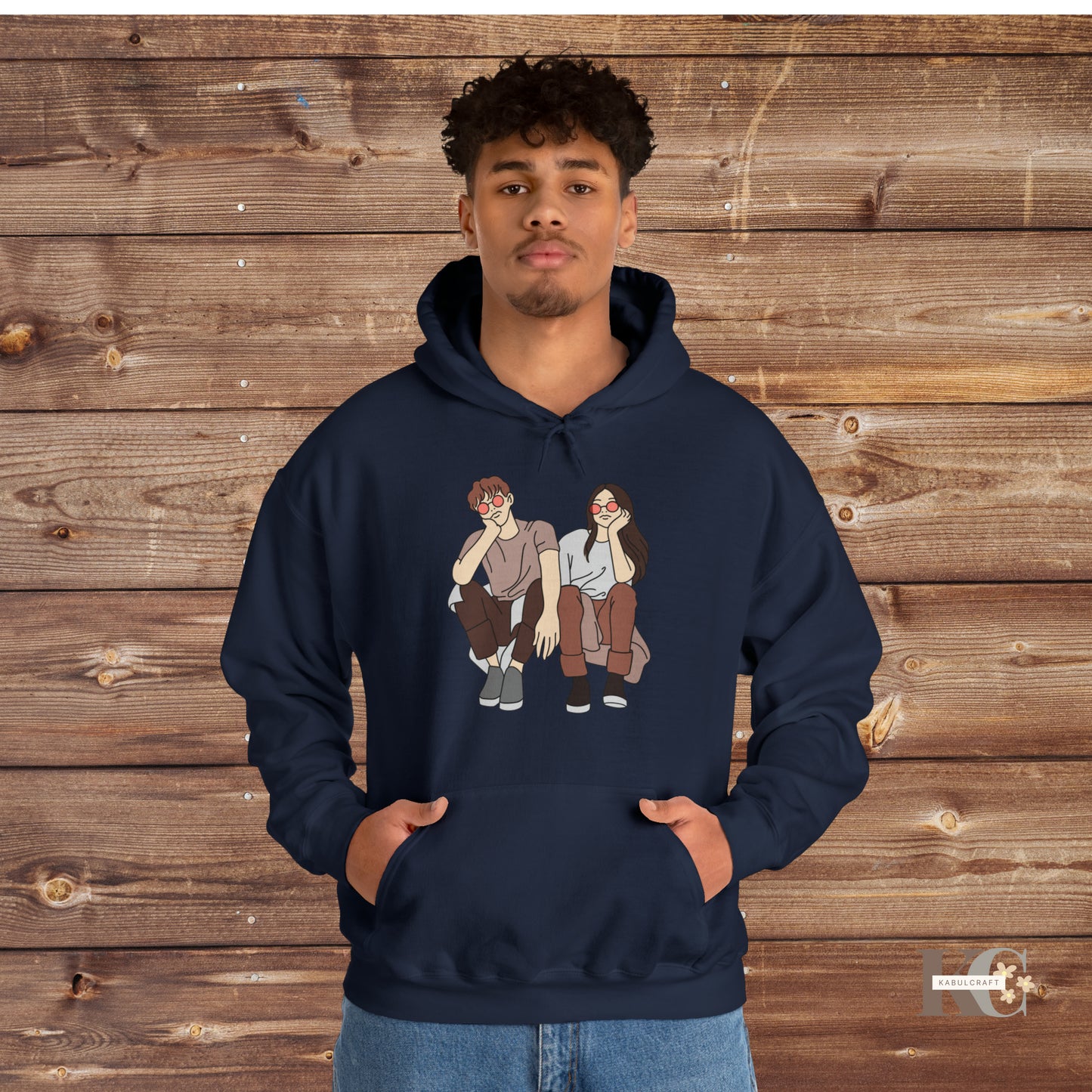 Cartoon couple Hooded Sweatshirt