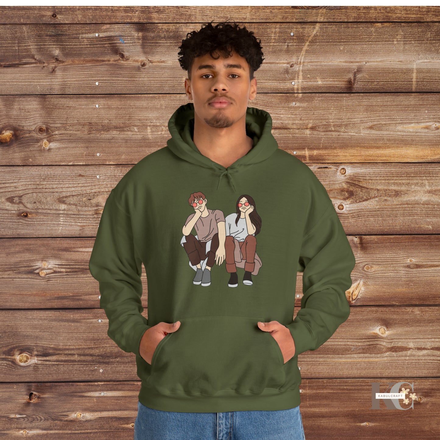 Cartoon couple Hooded Sweatshirt