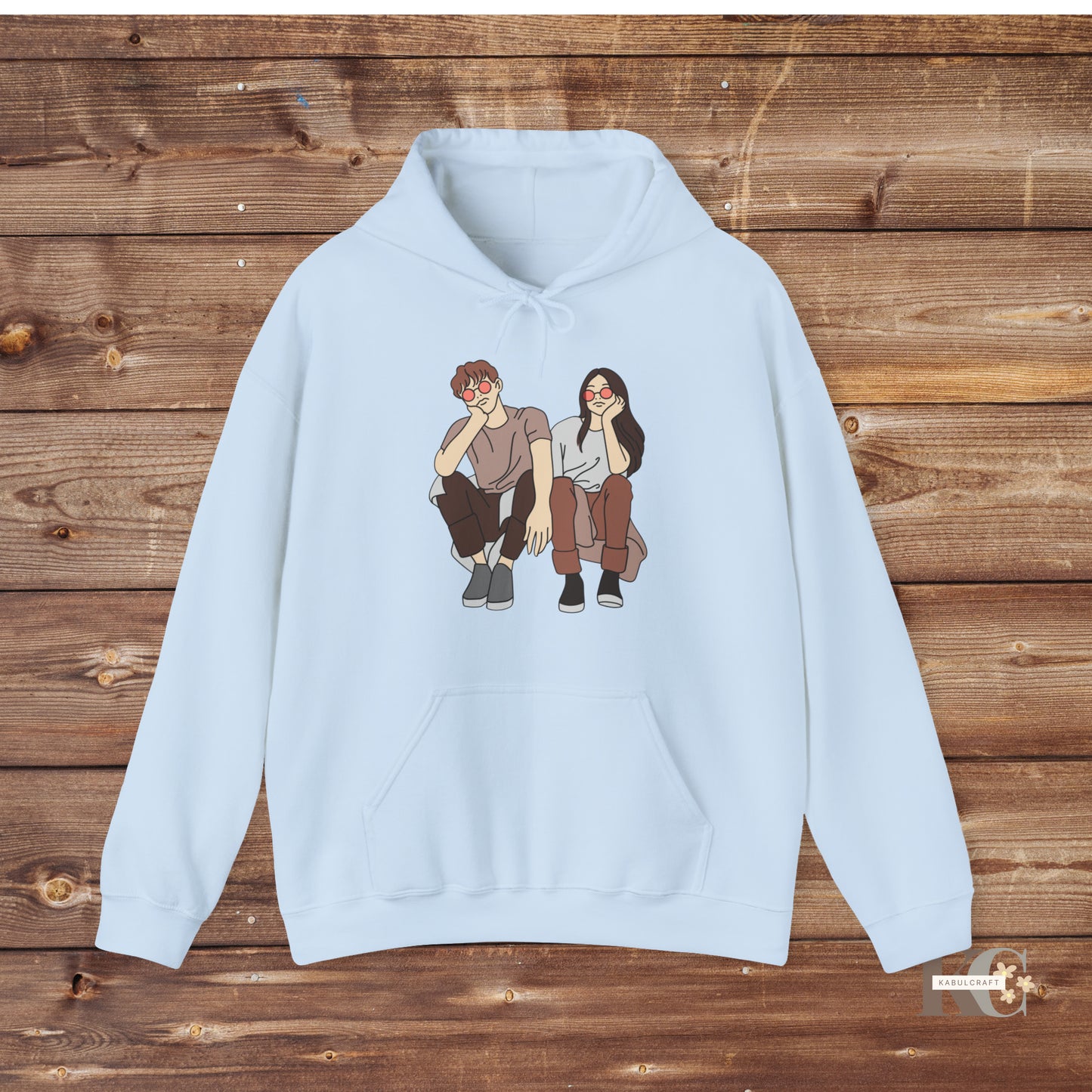 Cartoon couple Hooded Sweatshirt