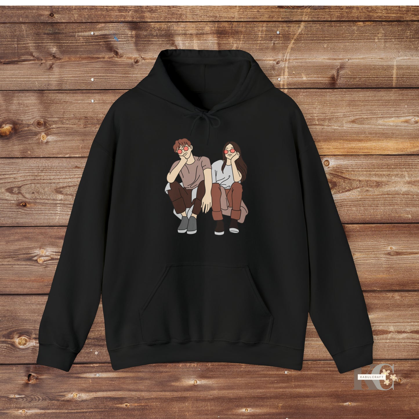 Cartoon couple Hooded Sweatshirt