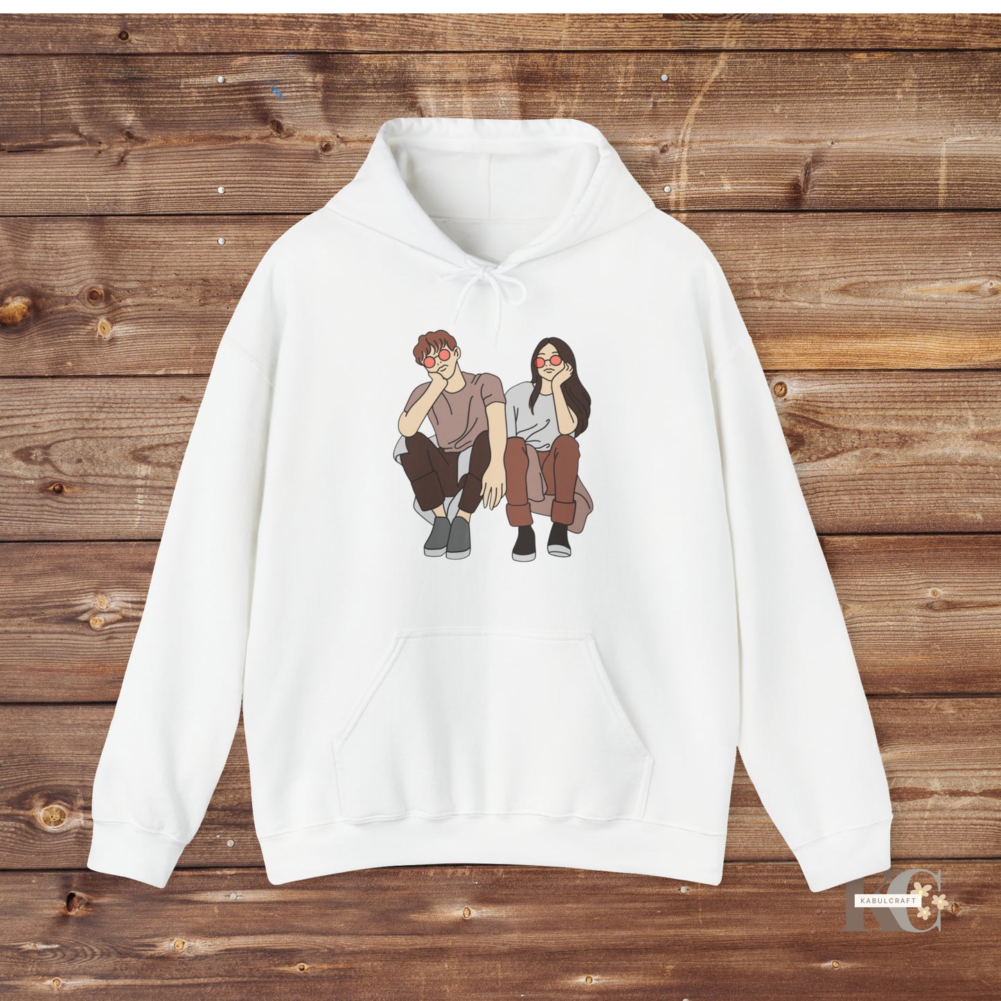 Cartoon couple Hooded Sweatshirt